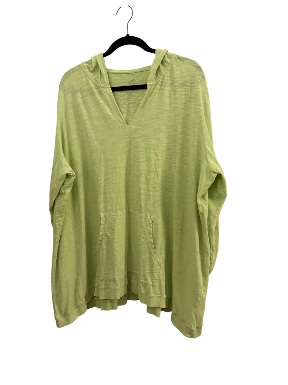 J Jill 100% Cotton Long Sleeve Top Shirt Hooded 3X Boxy Lightweight Loungewear